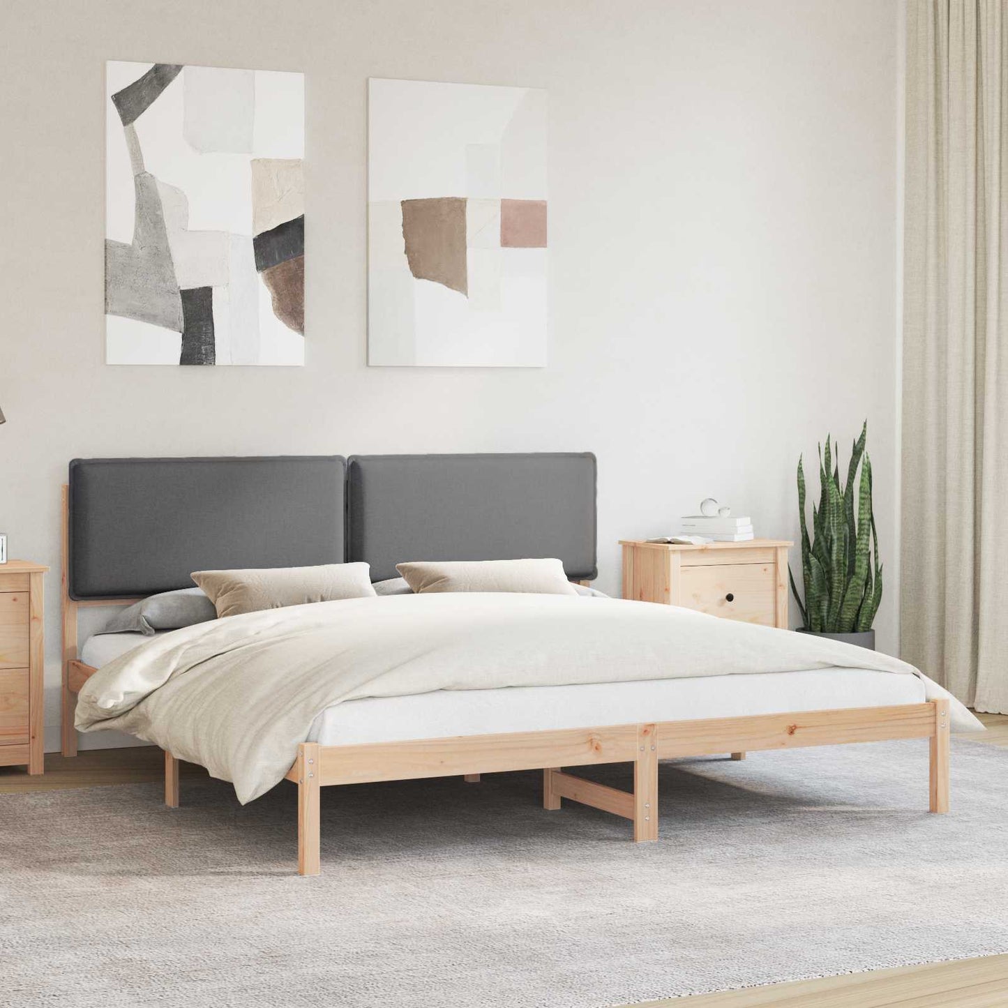 Rám Postele S Čalouněným Čelem Tmavě Šedá 180 X 200 Cm