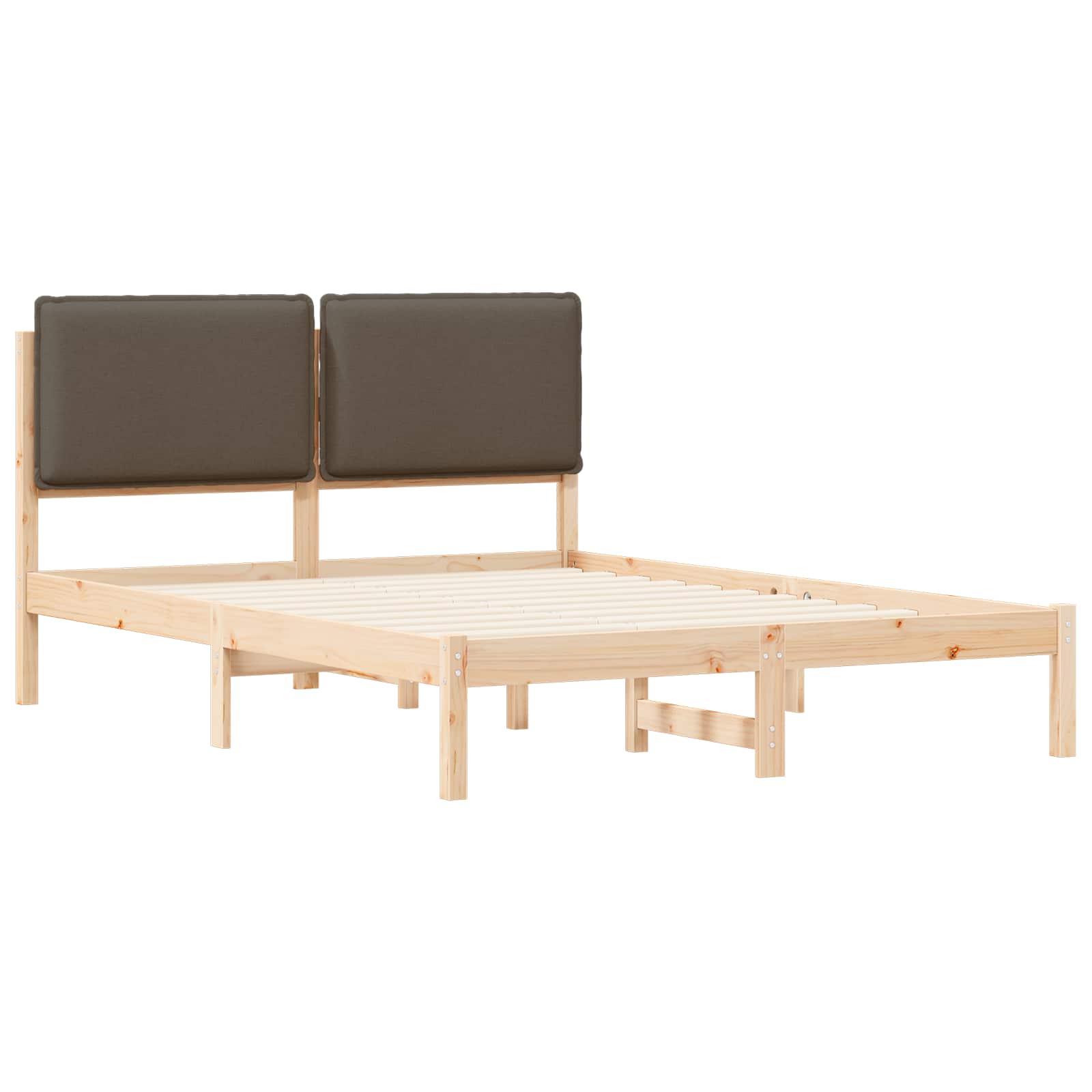Rám Postele S Čalouněným Čelem Taupe 140 X 190 Cm