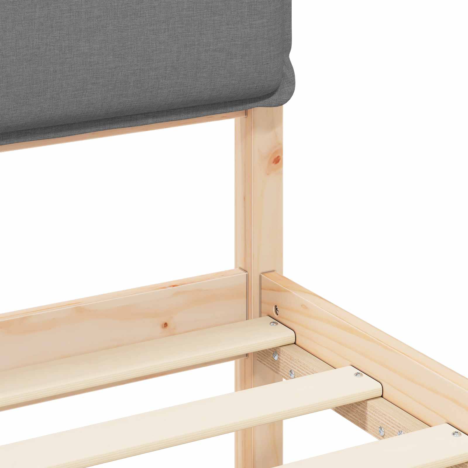 Rám Postele S Čalouněným Čelem Světle Šedá 90 X 200 Cm