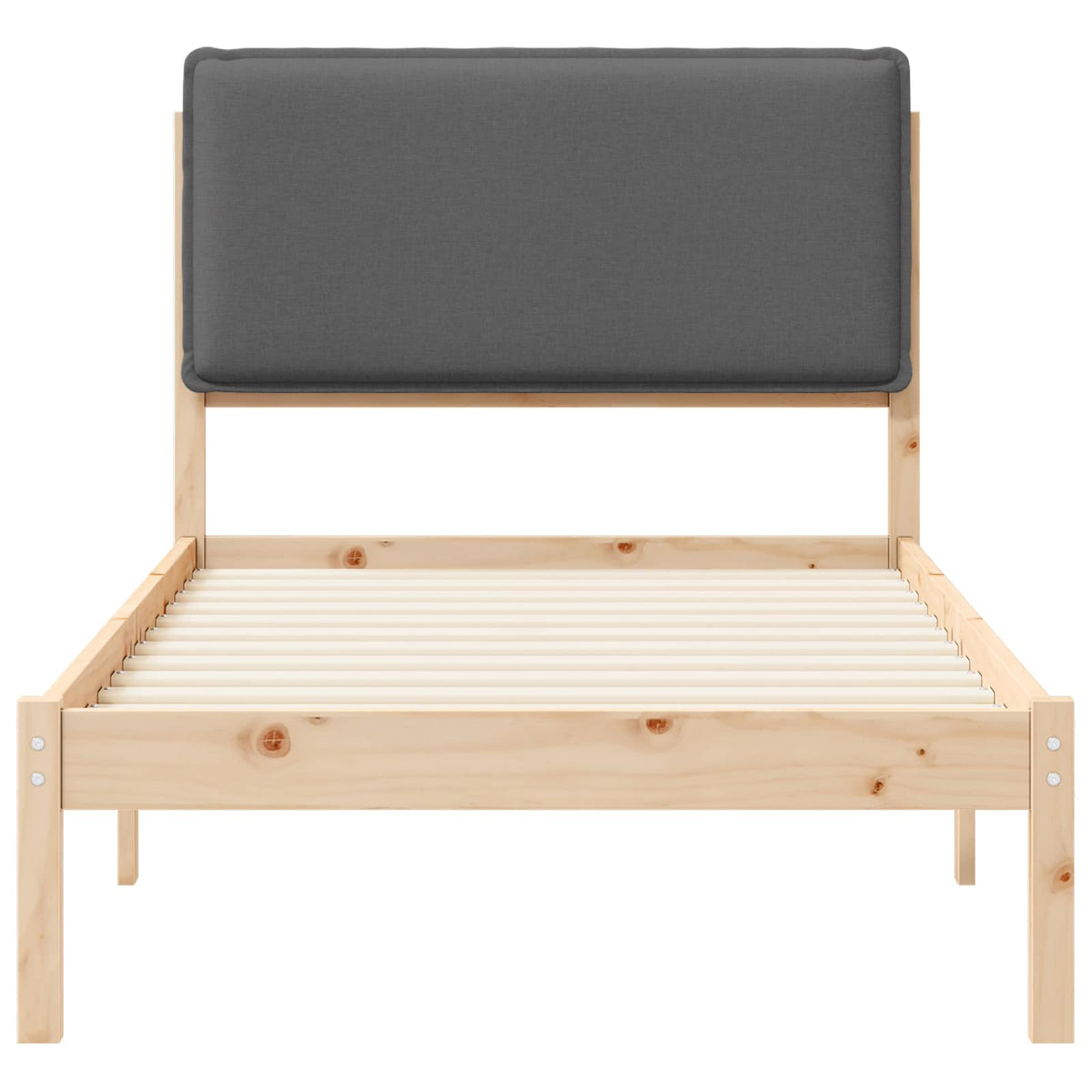 Rám Postele S Čalouněným Čelem Hnědá A Tmavě Šedá 90 X 200 Cm