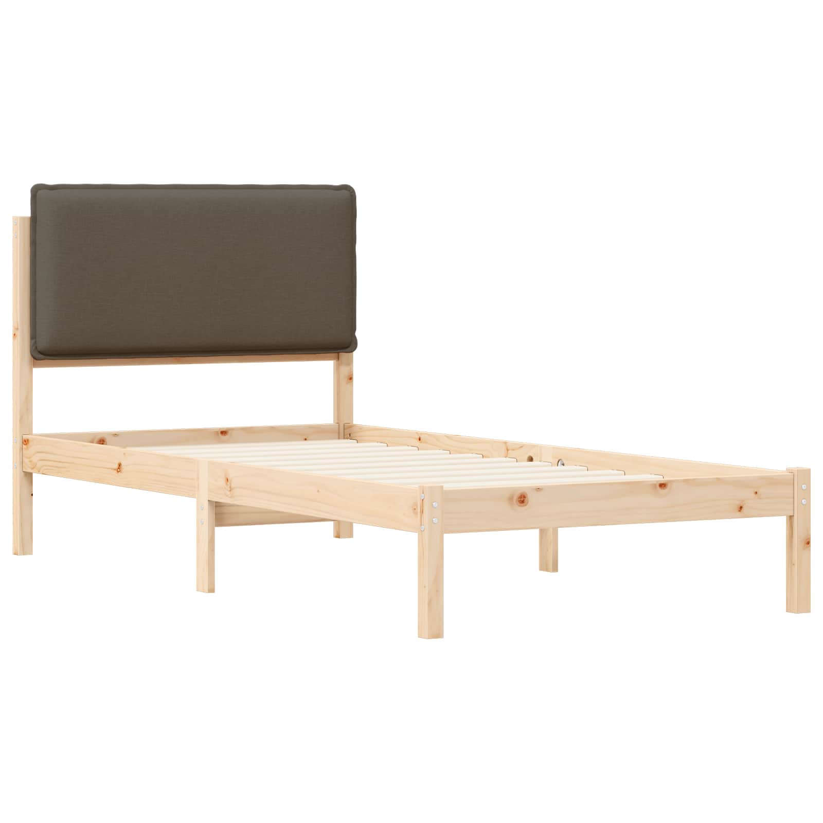 Rám Postele S Čalouněným Čelem Taupe 90 X 200 Cm