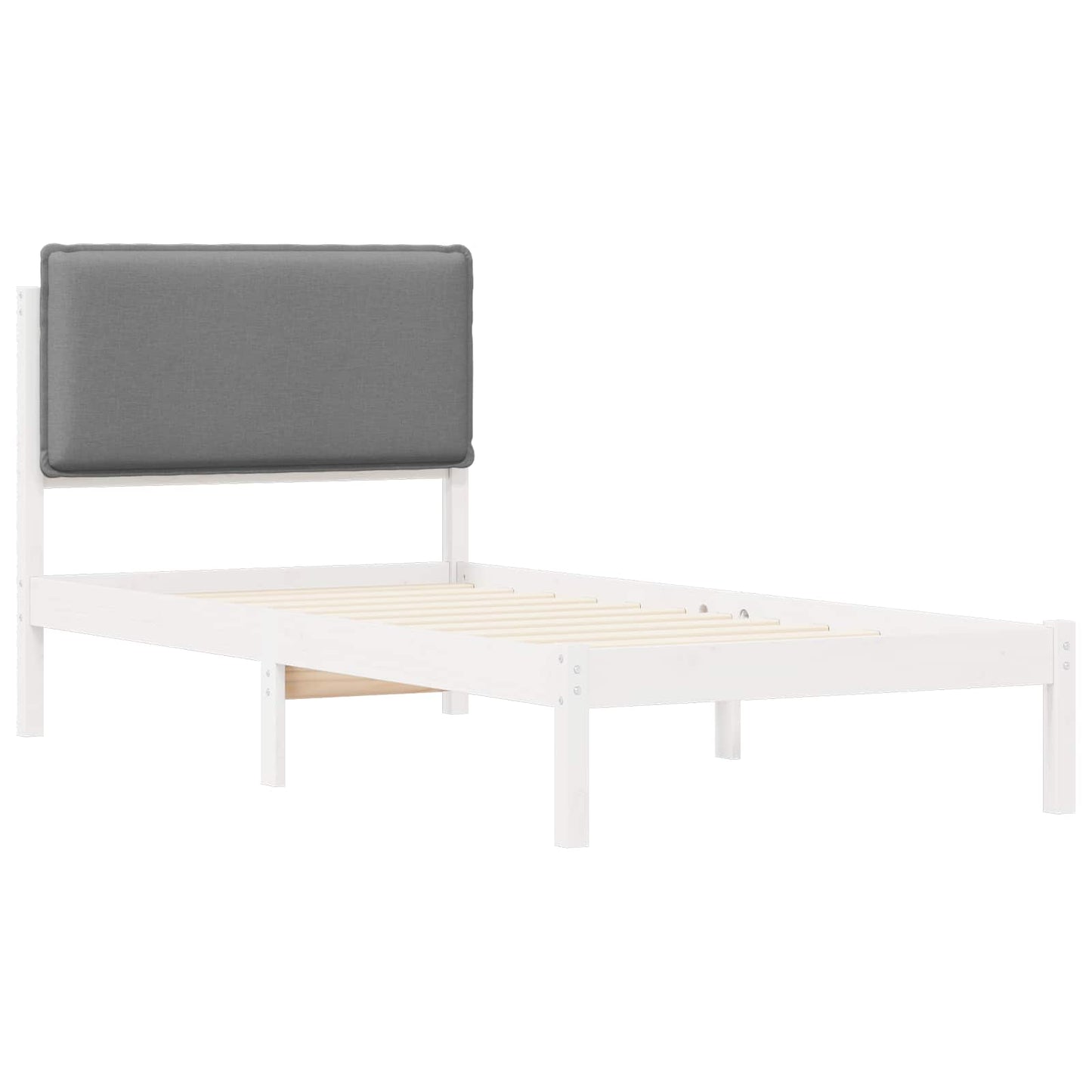 Rám Postele S Čalouněným Čelem Světle Šedá 90 X 200 Cm