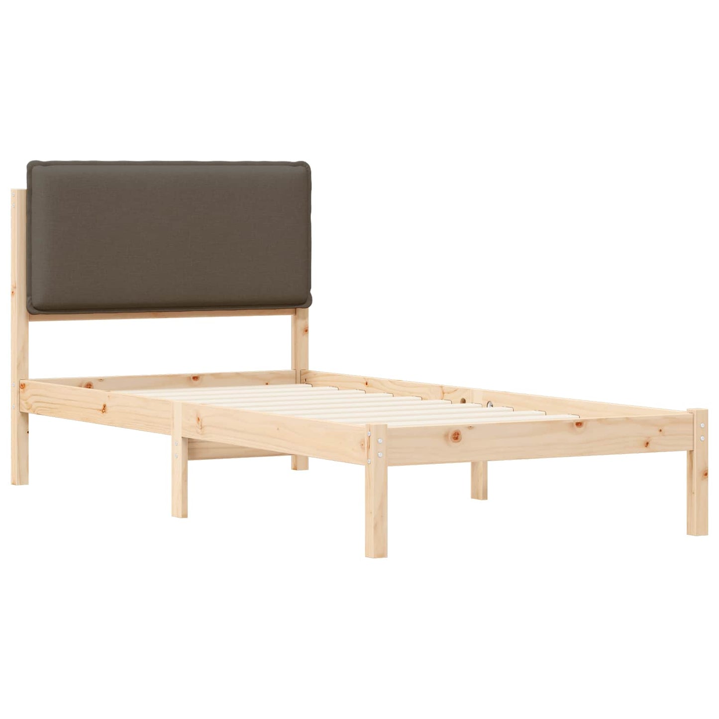 Rám Postele S Čalouněným Čelem Taupe 80 X 200 Cm