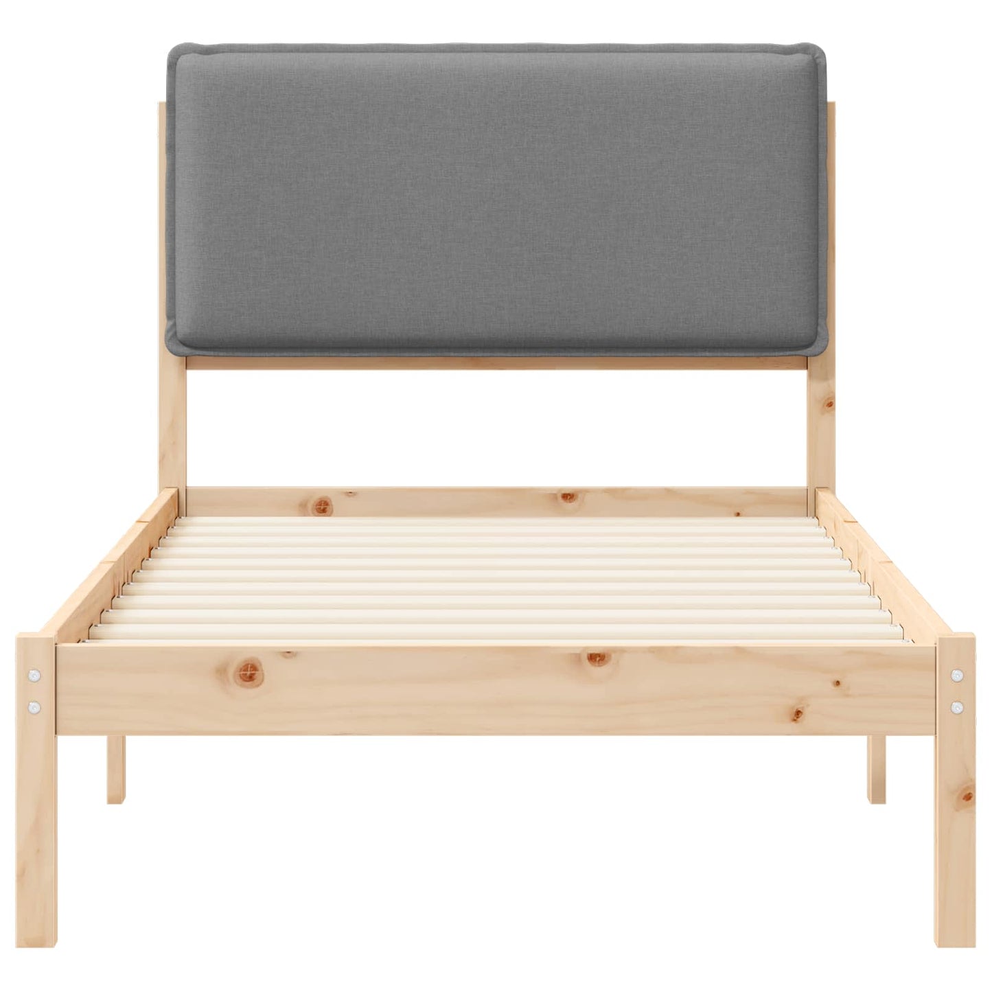 Rám Postele S Čalouněným Čelem Světle Šedá 75 X 190 Cm