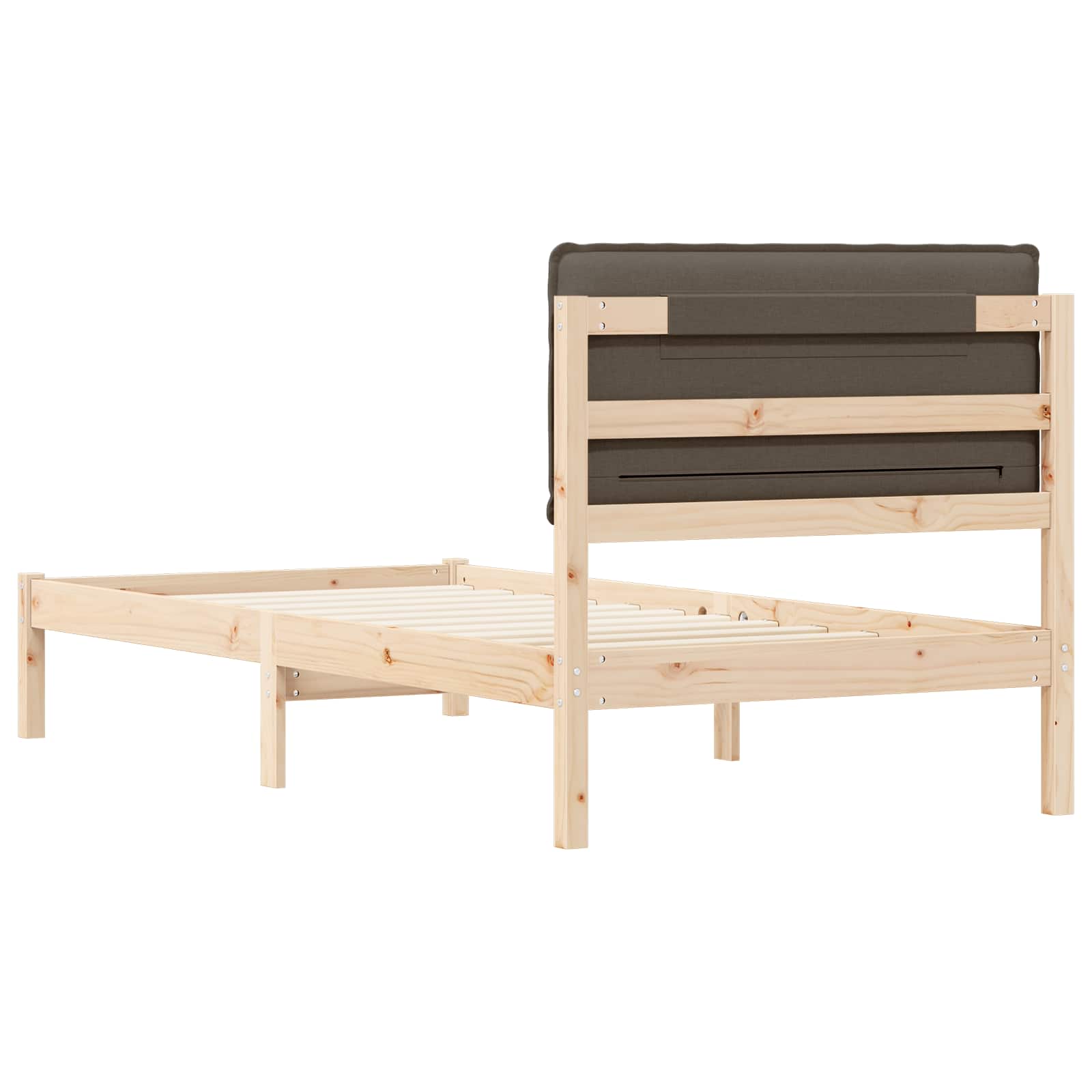 Rám Postele S Čalouněným Čelem Taupe 75 X 190 Cm