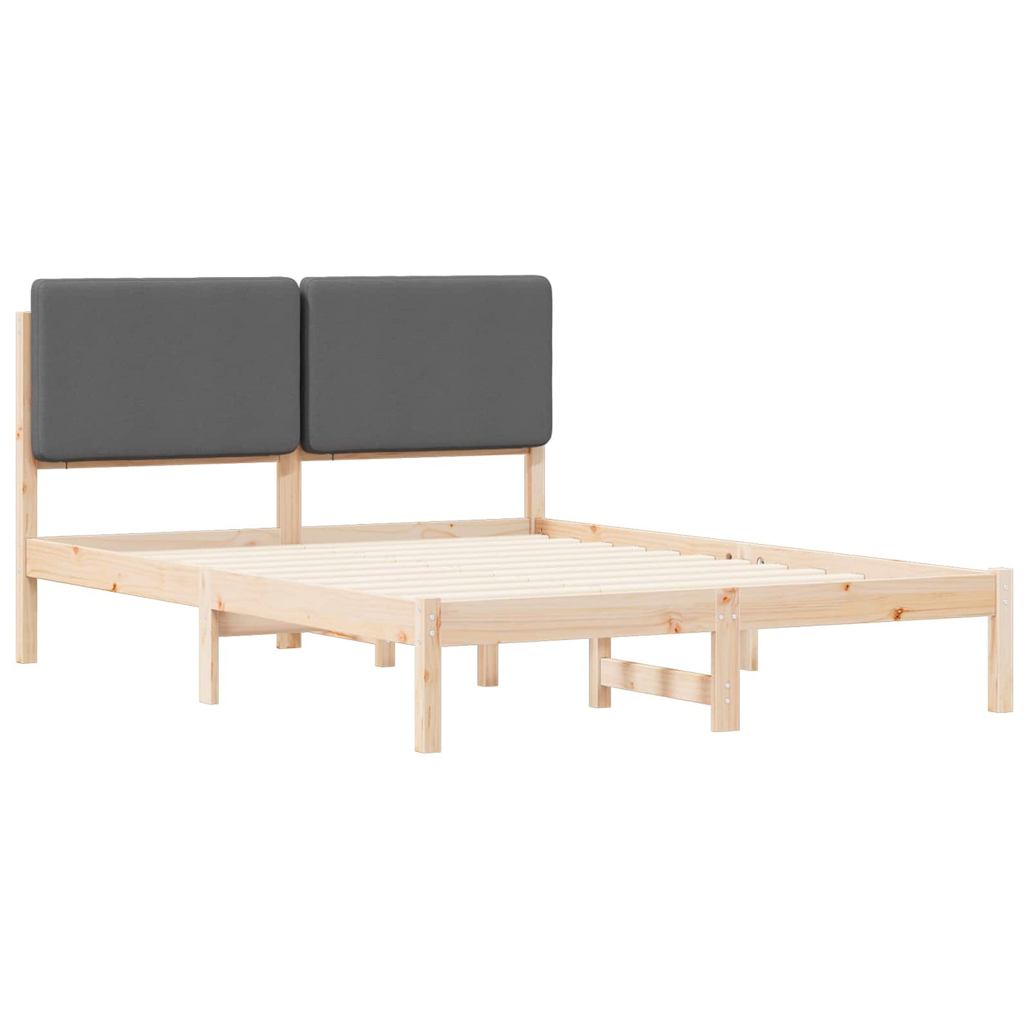 Rám Postele S Čalouněným Čelem S Čelo Tmavě Šedá 140 X 200 Cm