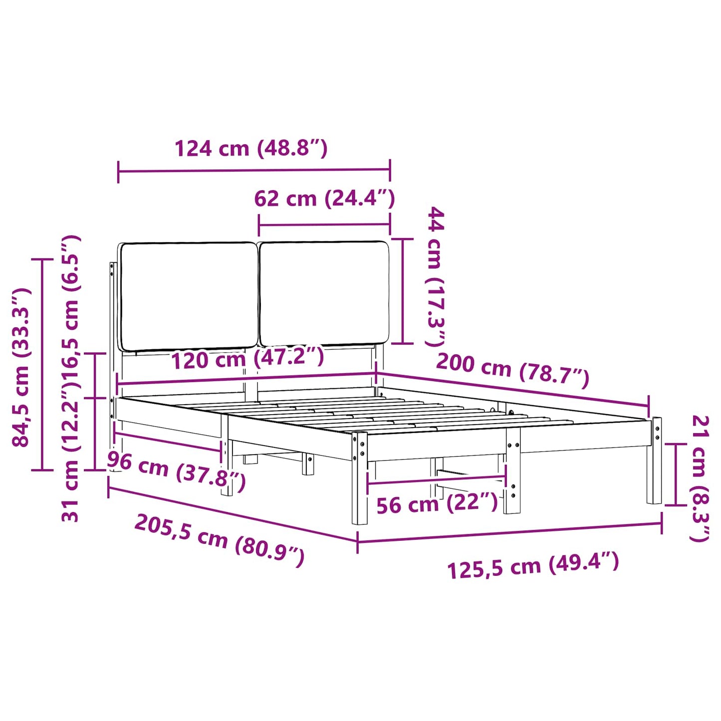 Rám Postele S Čalouněným Čelem S Čelo Světle Šedá 120 X 200 Cm