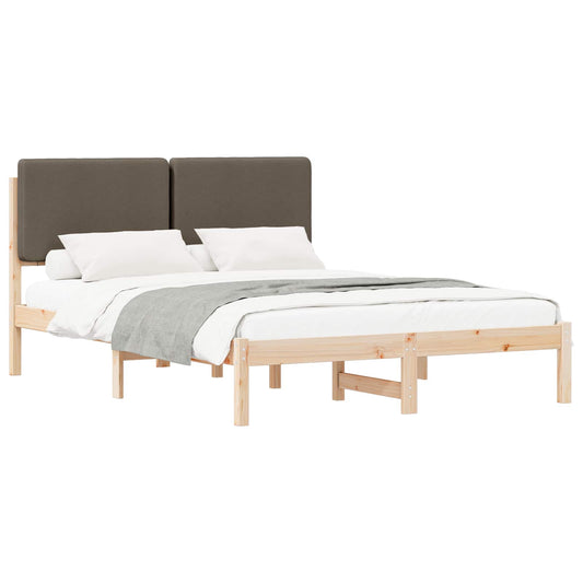 Rám Postele S Čalouněným Čelem S Čelo Taupe 140 X 190 Cm