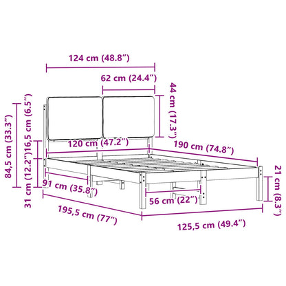 Rám Postele S Čalouněným Čelem S Čelo Tmavě Šedá 120 X 190 Cm