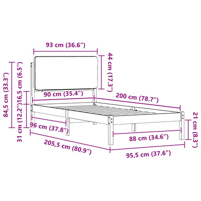 Rám Postele S Čalouněným Čelem S Čelo Taupe 90 X 200 Cm