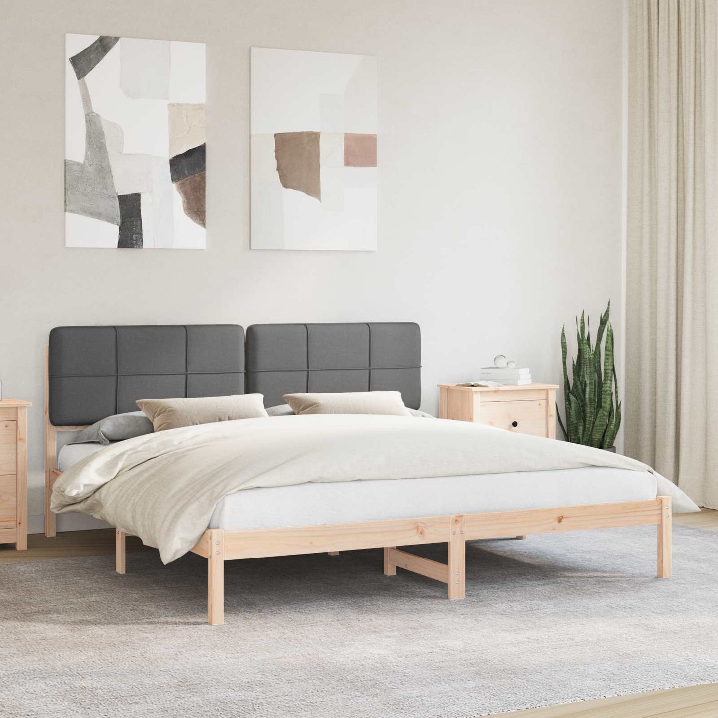 Rám Postele S Čalouněným Čelem S Čelo Tmavě Šedá 180 X 200 Cm
