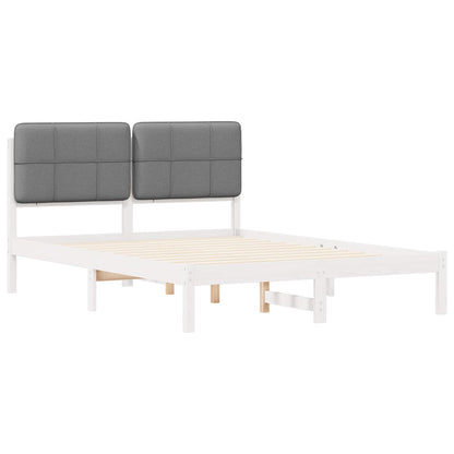 Rám Postele S Čalouněným Čelem S Čelo Světle Šedá 135 X 190 Cm