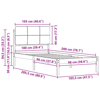 Rám Postele S Čalouněným Čelem S Čelo Světle Šedá 100 X 200 Cm