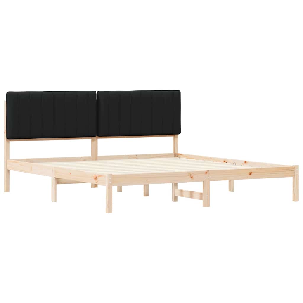 Rám Postele S Čalouněným Čelem Černý 180 X 200 Cm
