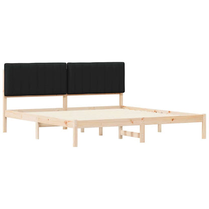 Rám Postele S Čalouněným Čelem Černý 180 X 200 Cm