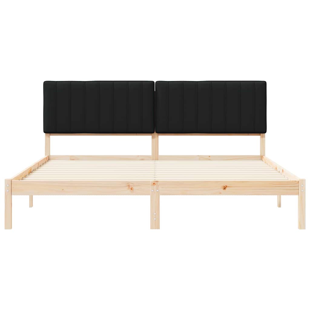 Rám Postele S Čalouněným Čelem Černý 180 X 200 Cm