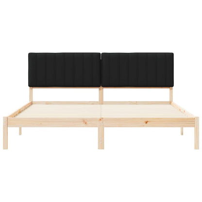 Rám Postele S Čalouněným Čelem Černý 180 X 200 Cm