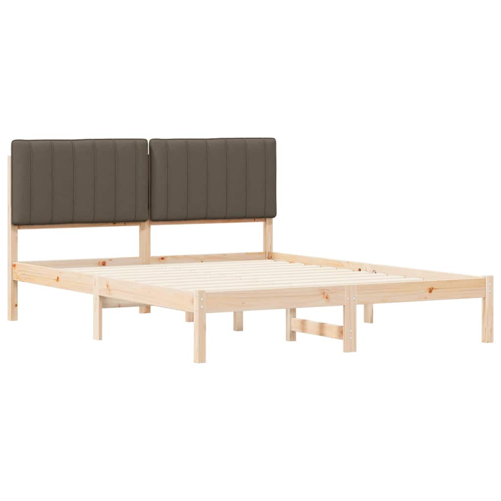 Rám Postele S Čalouněným Čelem Taupe 160 X 200 Cm