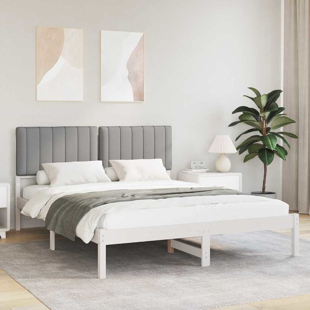 Rám Postele S Čalouněným Čelem Světle Šedá 160 X 200 Cm