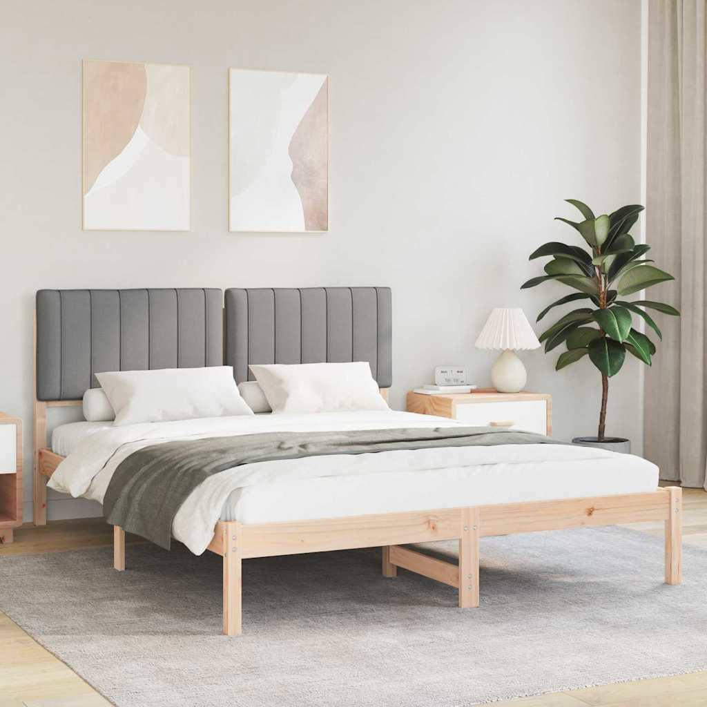 Rám Postele S Čalouněným Čelem Světle Šedá 150 X 200 Cm