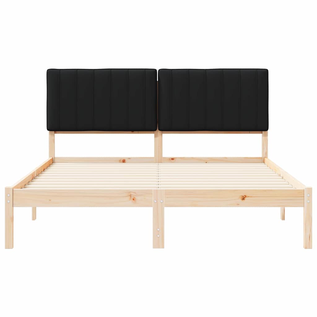 Rám Postele S Čalouněným Čelem Černý 150 X 200 Cm