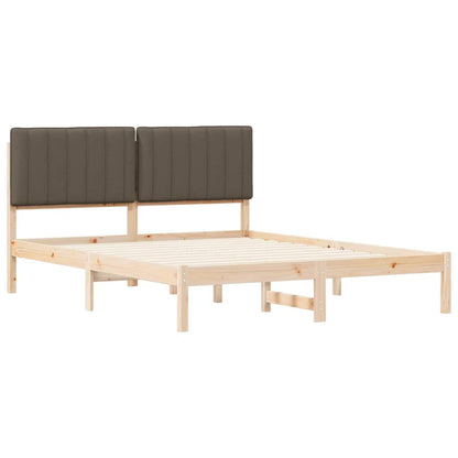 Rám Postele S Čalouněným Čelem Taupe 150 X 200 Cm
