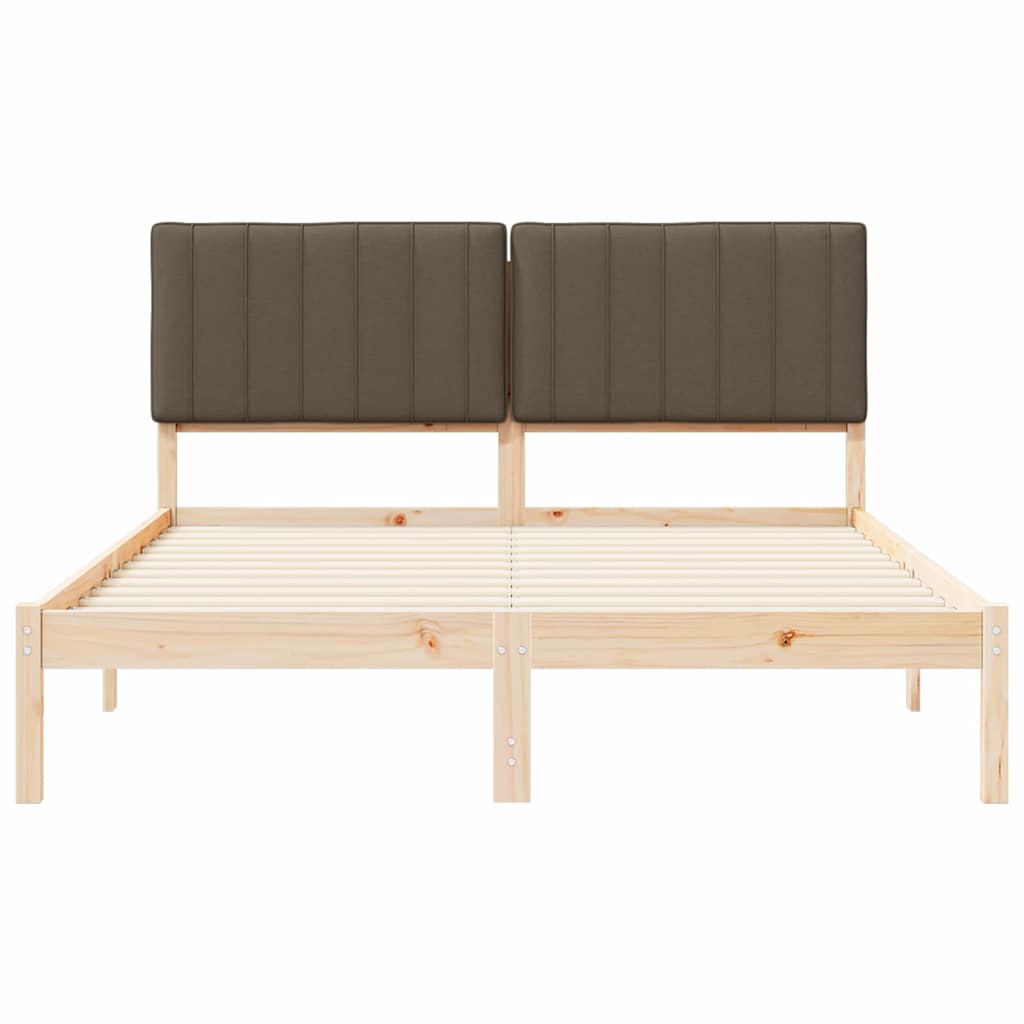 Rám Postele S Čalouněným Čelem Taupe 150 X 200 Cm