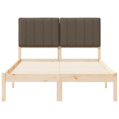 Rám Postele S Čalouněným Čelem Přírodní A Taupe 120 X 200 Cm