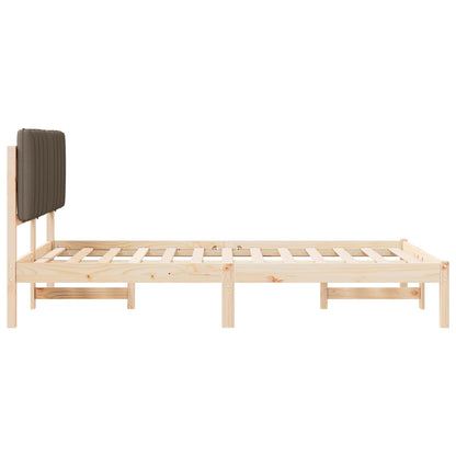 Rám Postele S Čalouněným Čelem Přírodní A Taupe 120 X 200 Cm
