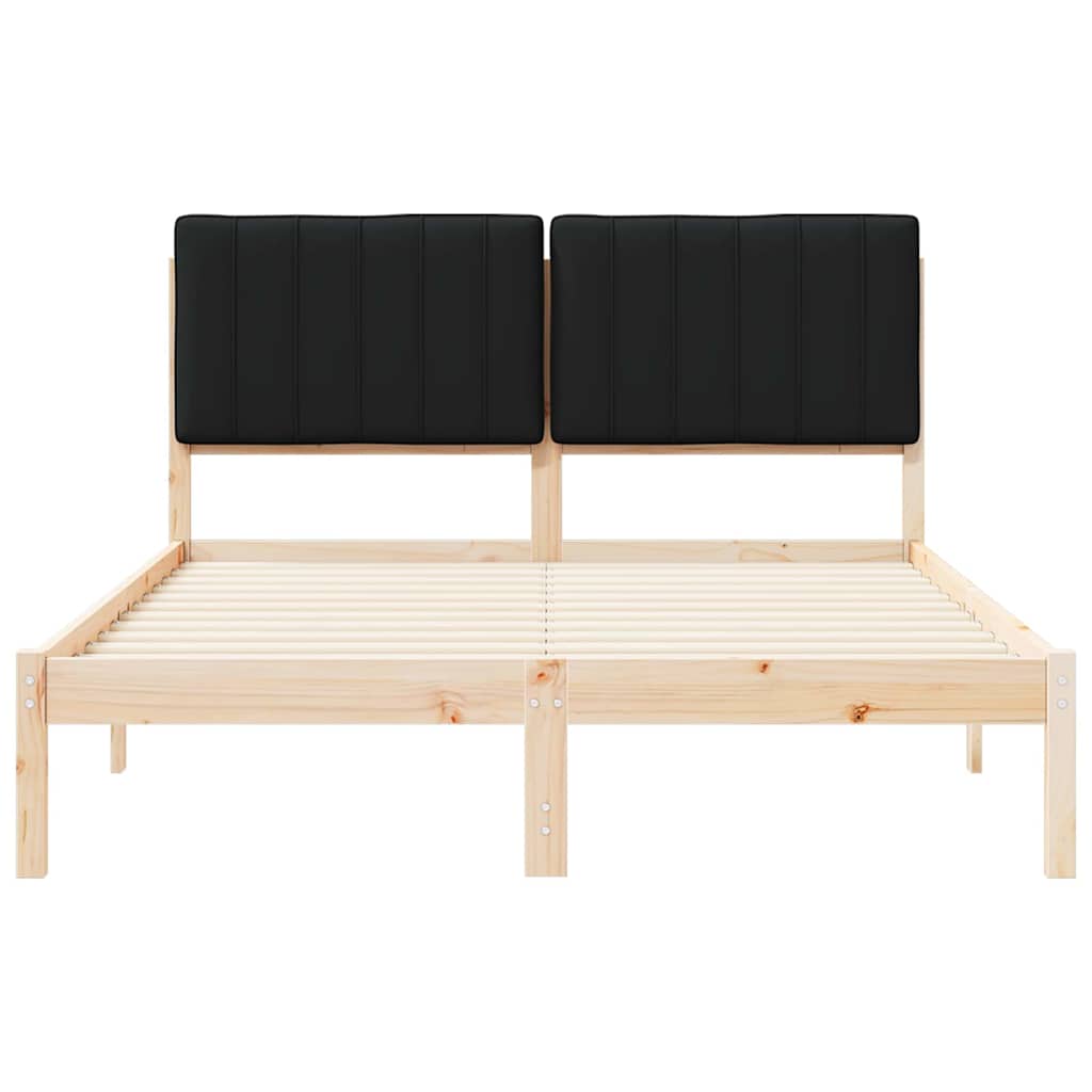Rám Postele S Čalouněným Čelem Černý 140 X 190 Cm