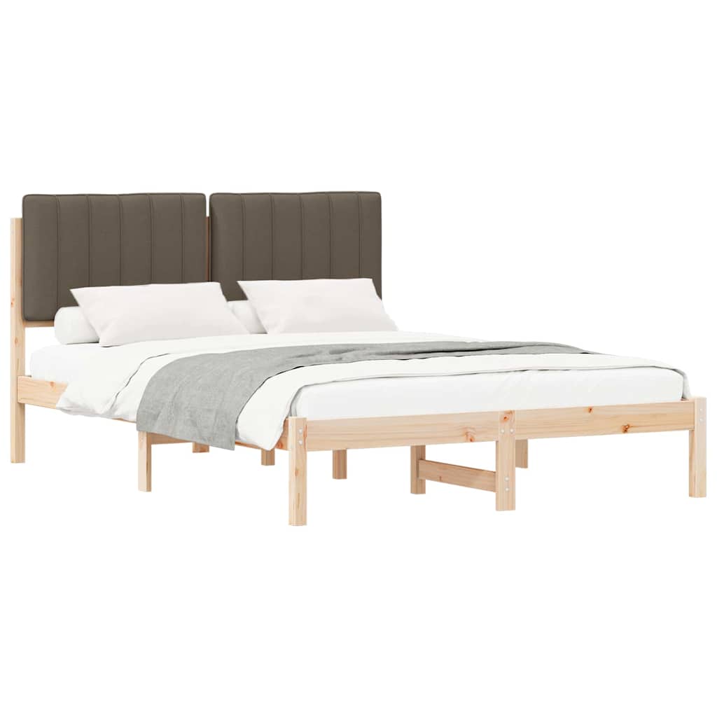 Rám Postele S Čalouněným Čelem Taupe 140 X 190 Cm