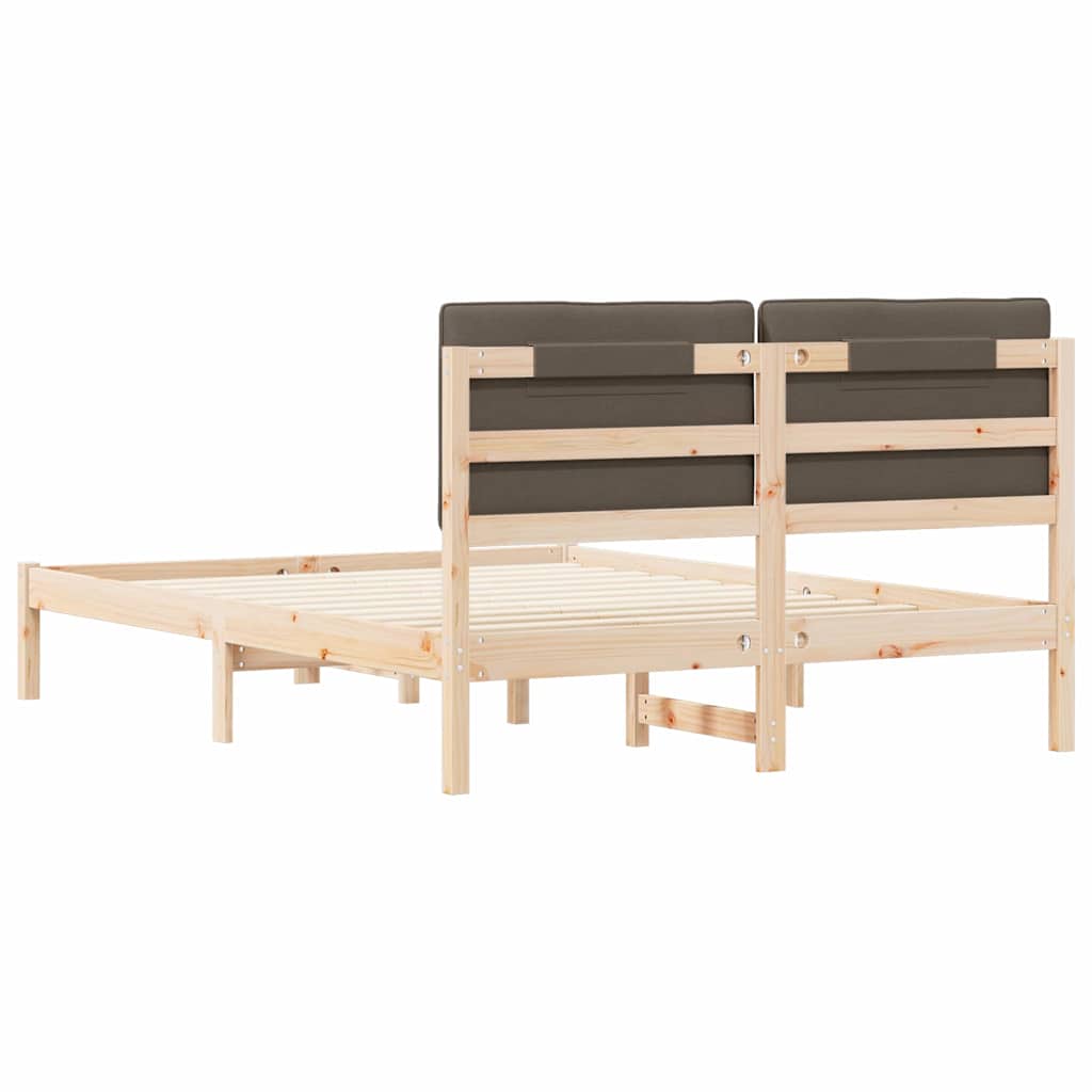 Rám Postele S Čalouněným Čelem Taupe 140 X 190 Cm