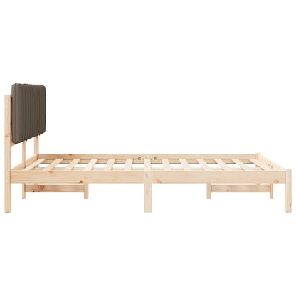 Rám Postele S Čalouněným Čelem Taupe 135 X 190 Cm