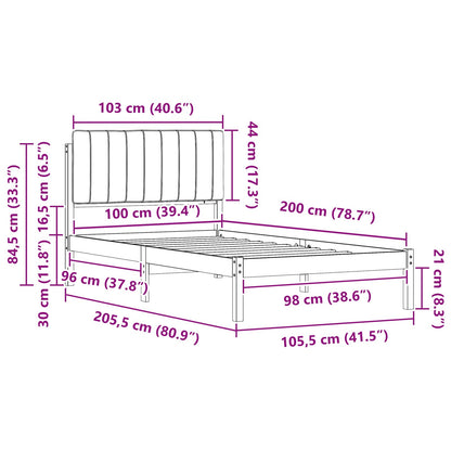 Rám Postele S Čalouněným Čelem Tmavě Šedá 100 X 200 Cm