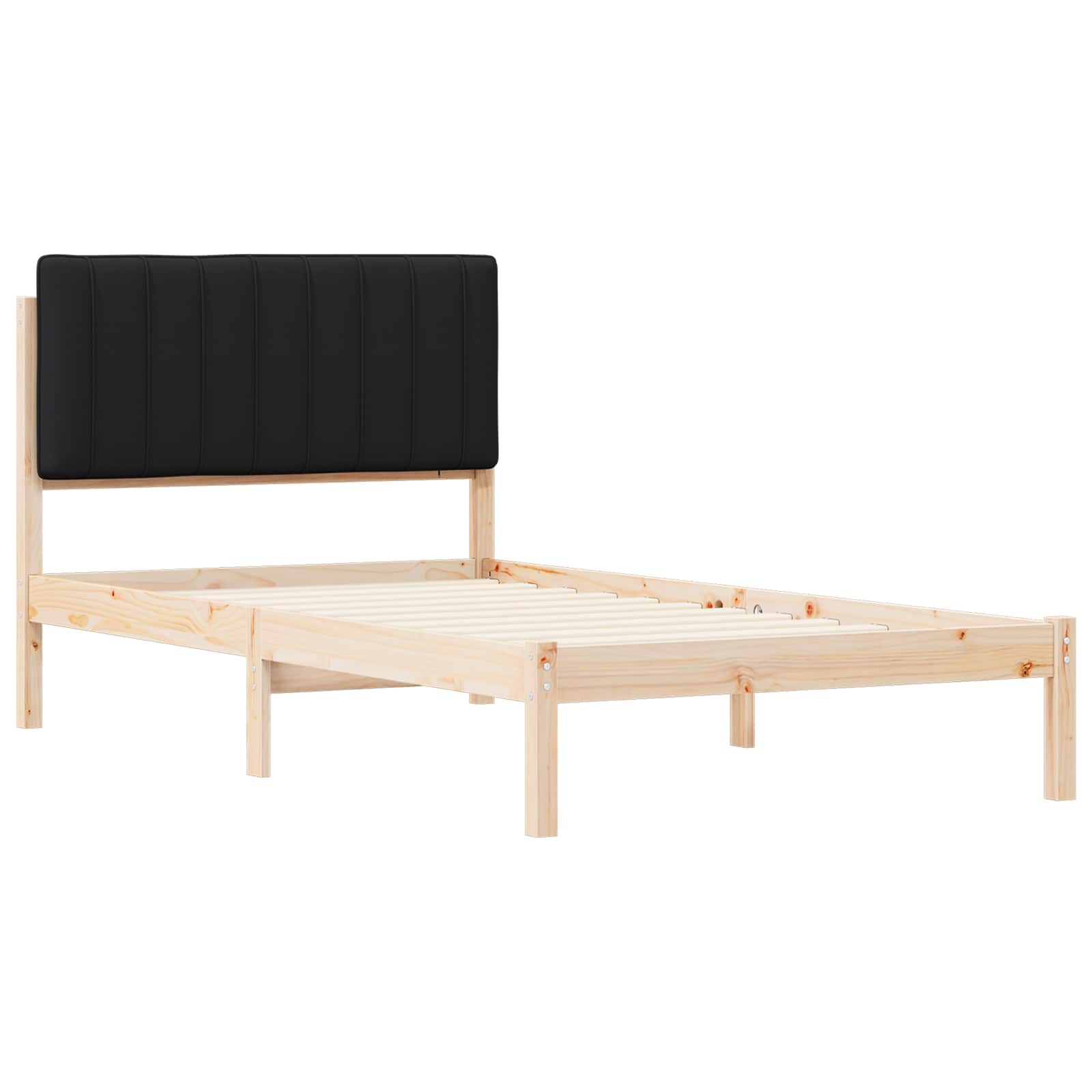Rám Postele S Čalouněným Čelem Černý 100 X 200 Cm
