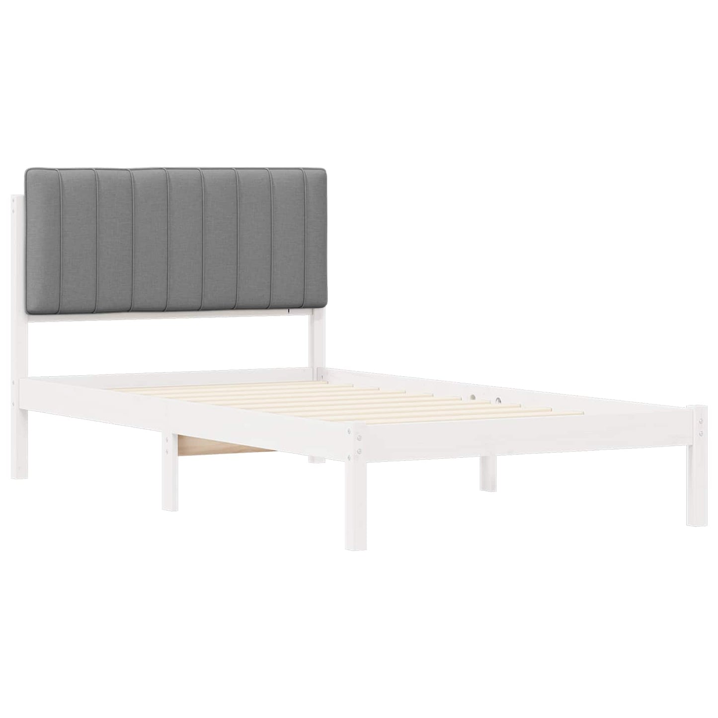 Rám Postele S Čalouněným Čelem Světle Šedá 100 X 200 Cm