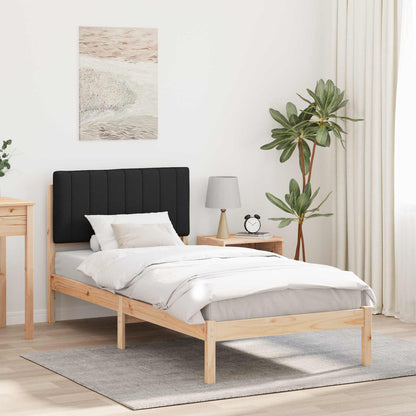 Rám Postele S Čalouněným Čelem Přirozená A Černá 90 X 200 Cm
