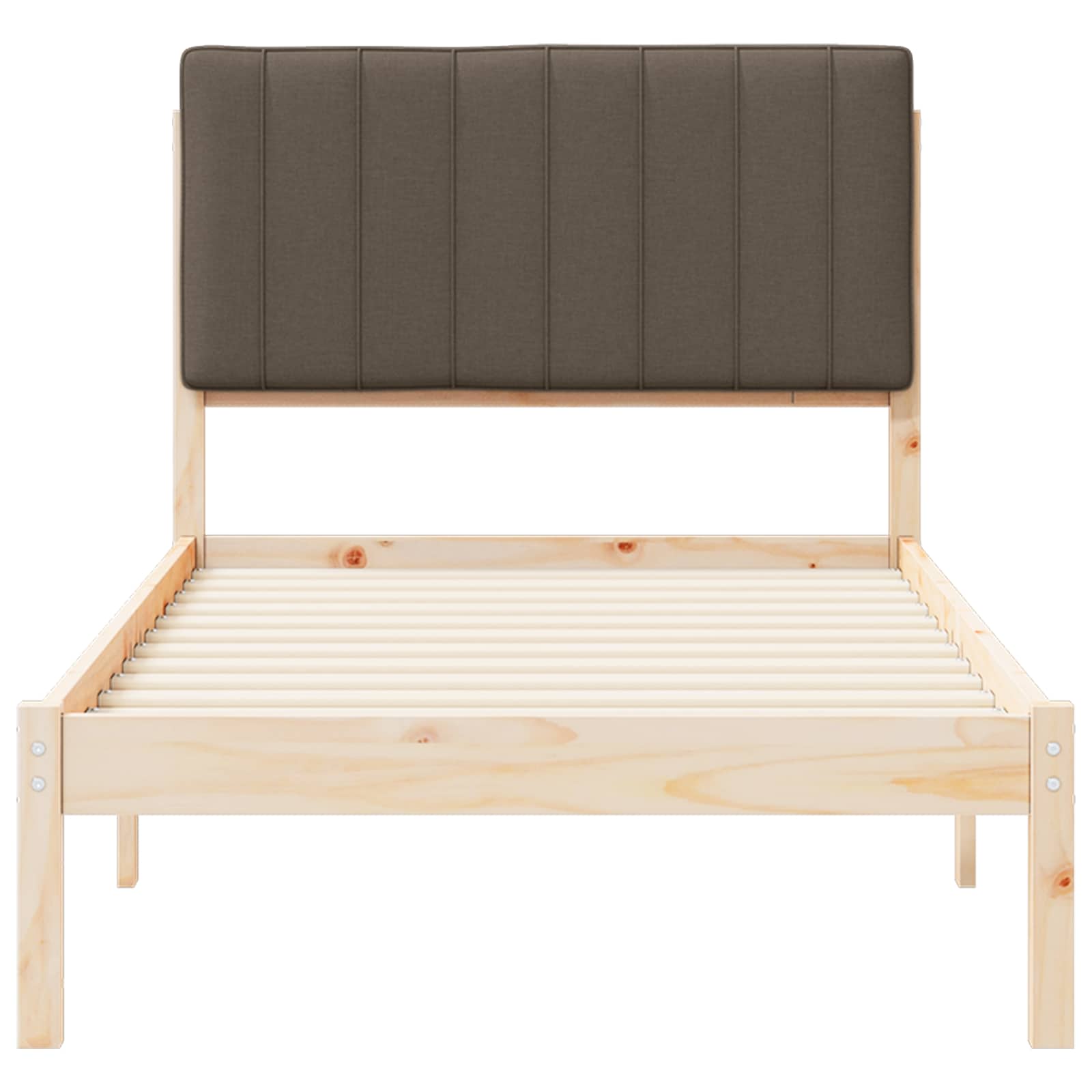 Rám Postele S Čalouněným Čelem Přírodní A Taupe 90 X 200 Cm