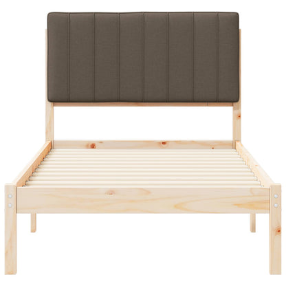 Rám Postele S Čalouněným Čelem Přírodní A Taupe 90 X 200 Cm