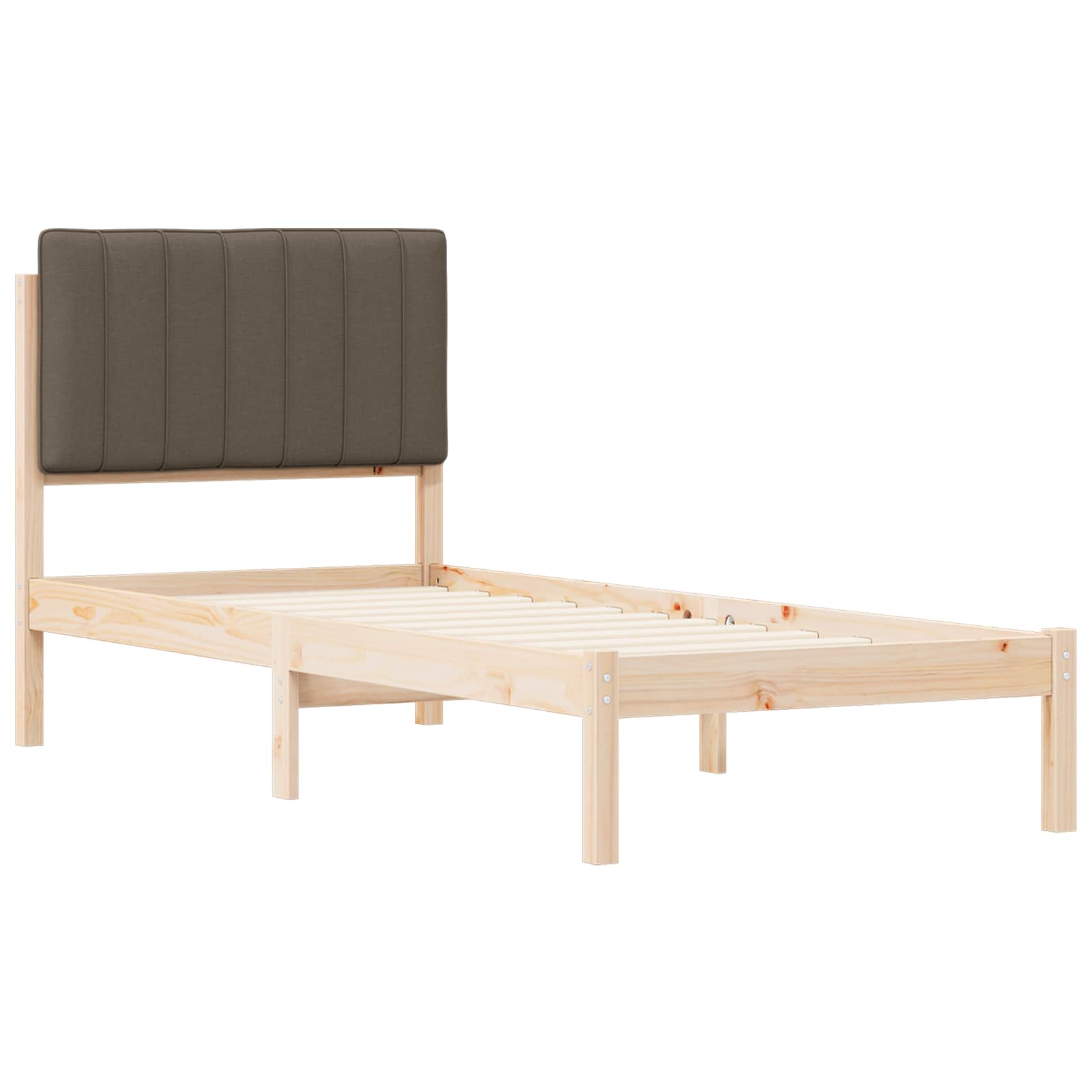 Rám Postele S Čalouněným Čelem Taupe 80 X 200 Cm