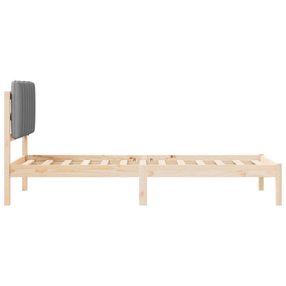 Rám Postele S Čalouněným Čelem Světle Šedá 75 X 190 Cm