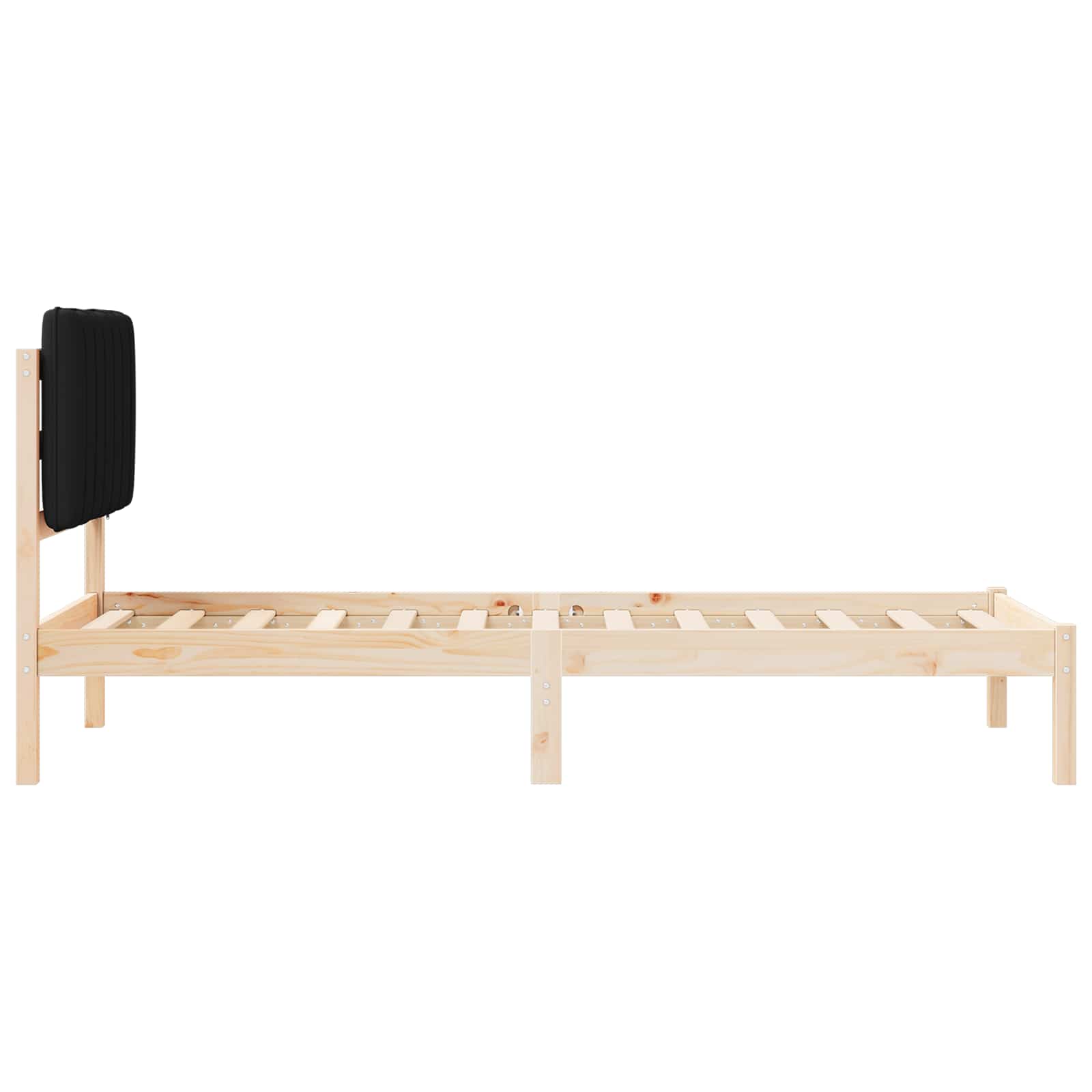 Rám Postele S Čalouněným Čelem Černý 75 X 190 Cm