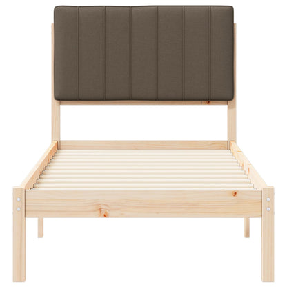 Rám Postele S Čalouněným Čelem Taupe 75 X 190 Cm