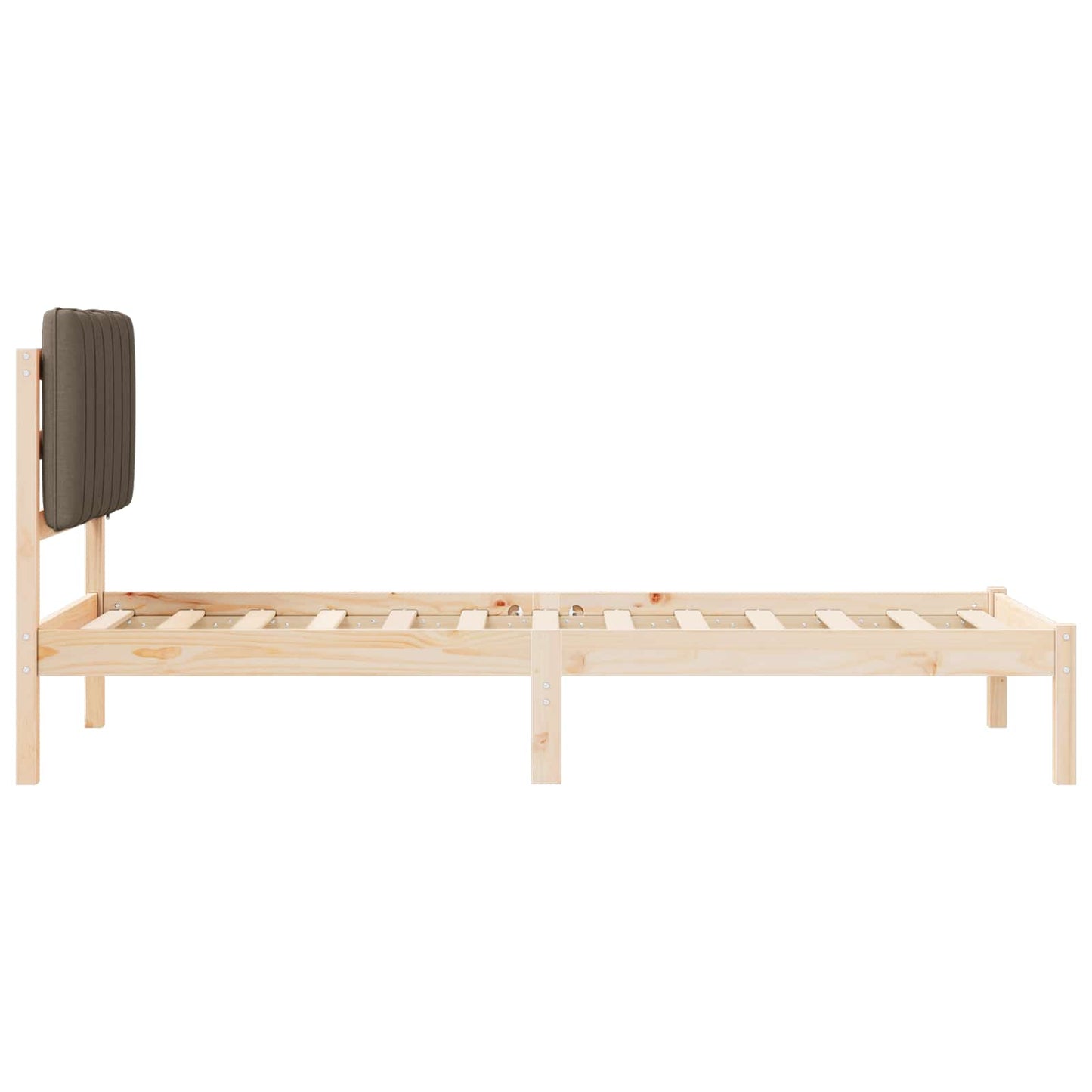 Rám Postele S Čalouněným Čelem Taupe 75 X 190 Cm