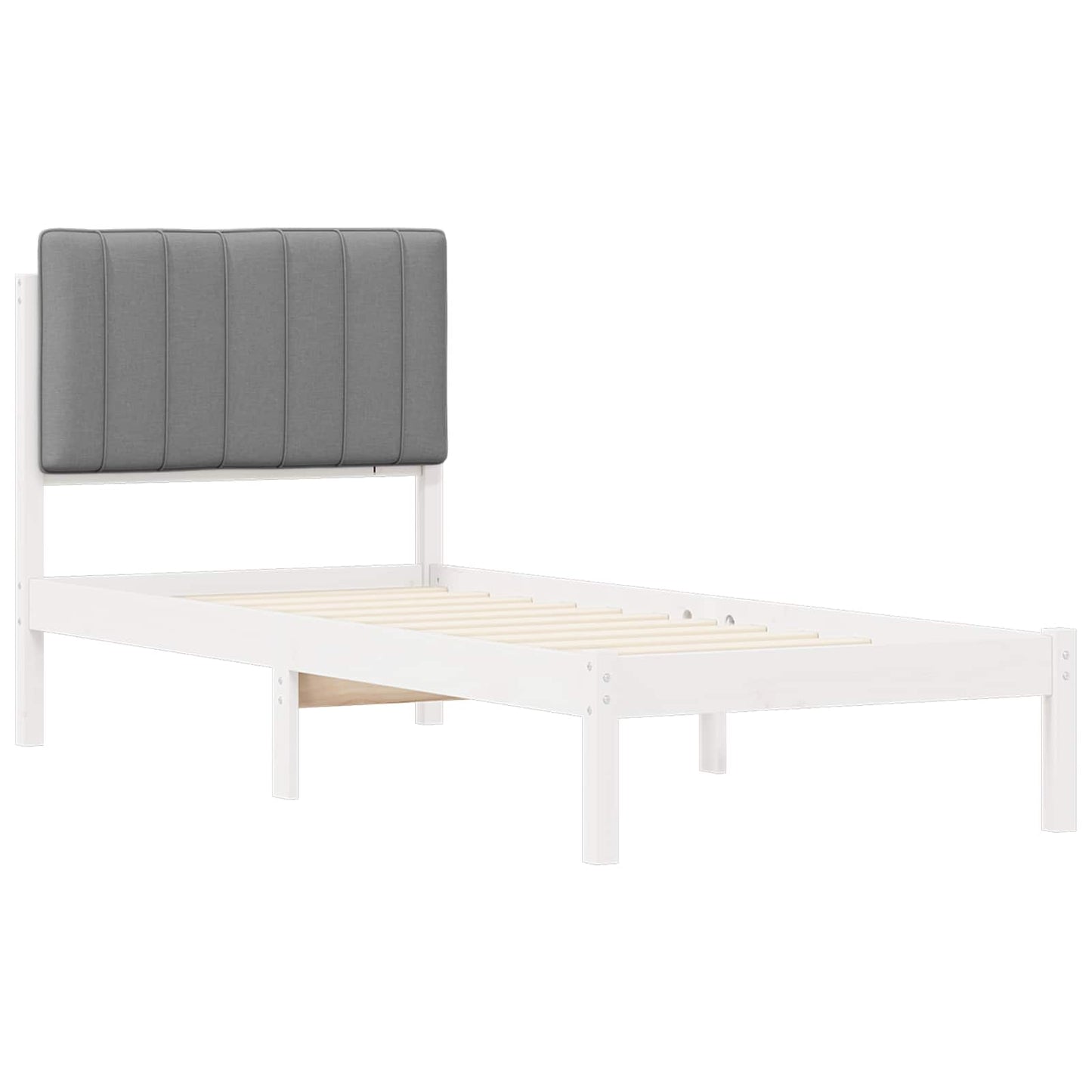 Rám Postele S Čalouněným Čelem Světle Šedá 75 X 190 Cm
