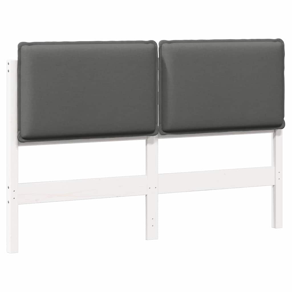 Čalouněné Čelo Postele S Čelo Bílá A Světlá Šedá 150 Cm