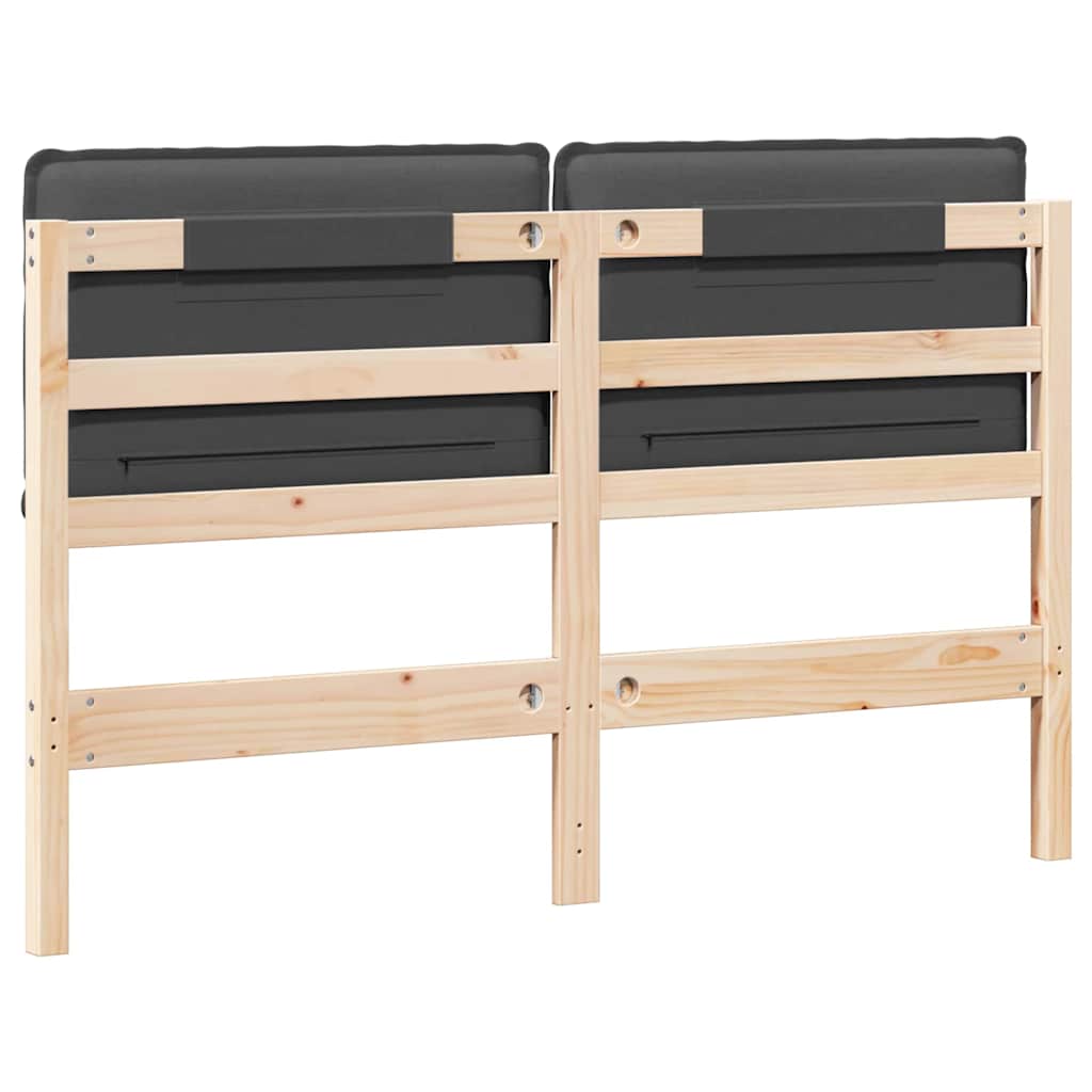 Čalouněné Čelo Postele S Čelo Přírodní A Tmavě Šedá 135 Cm