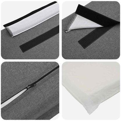 Čalouněné Čelo Postele Přírodní A Světle Šedá