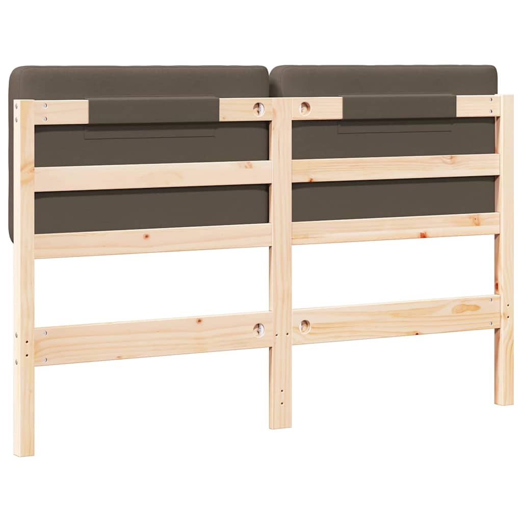 Čalouněné Čelo Postele S Čelo Hnědá A Taupe 135 Cm
