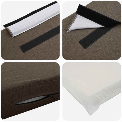 Čalouněné Čelo Postele Hnědá A Taupe 80 Cm Masivní Borové Dřevo